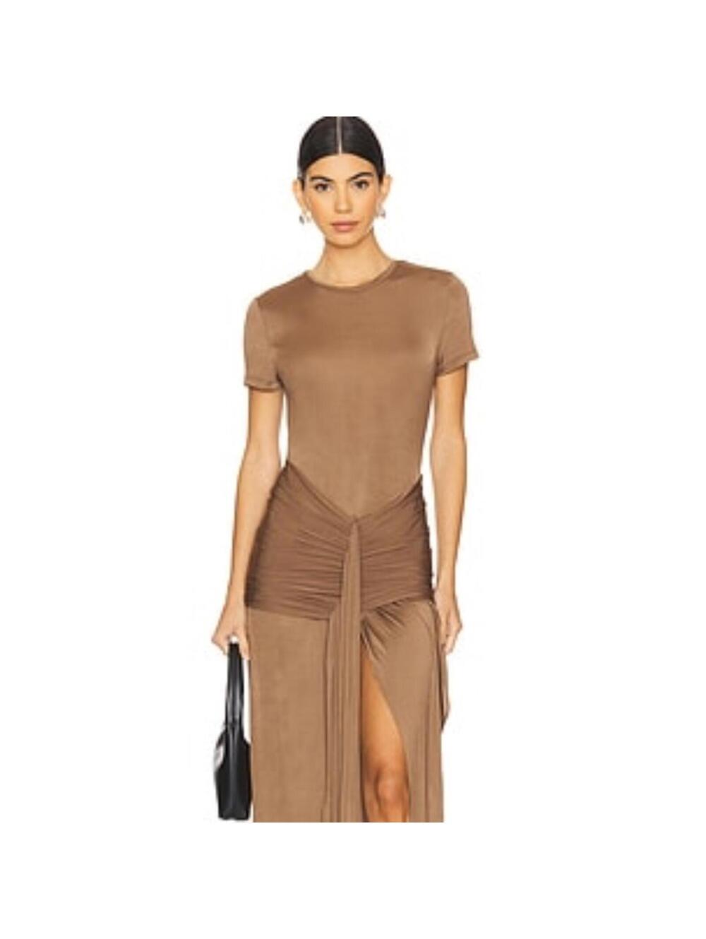MOTHER OF ALL Viola T-shirt Midi Dress in Brown - Picture 3 of 9